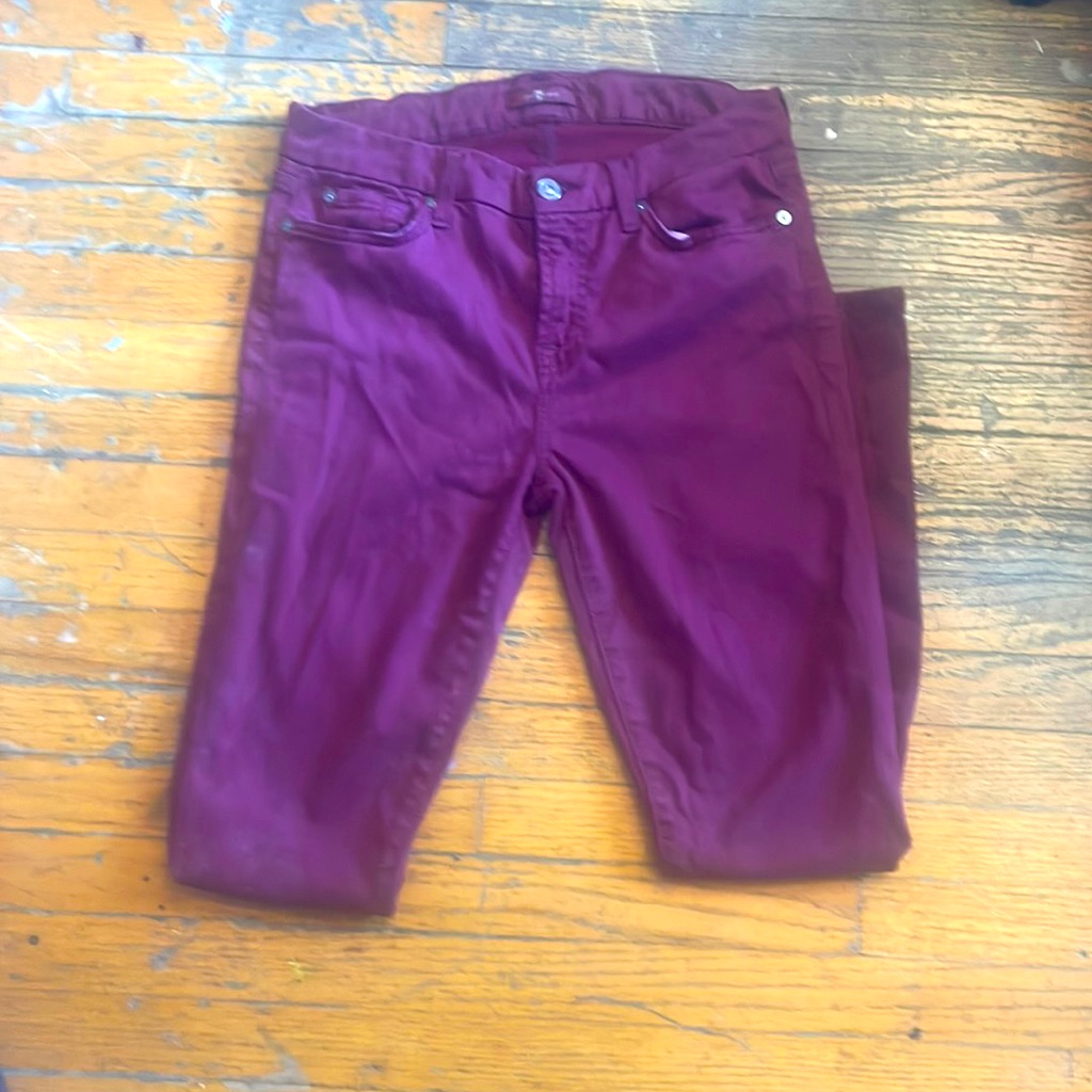 7 For All Man Kind Burgundy Jeans